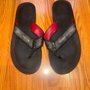 Coach Judy Black and Red flip flops